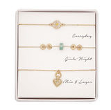 Boxed Necklace Set - Gold & Green