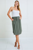 Curvy Solid Midi Skirt