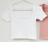 Cropped Square Neck Tee