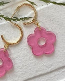 Simple Small Flower Dangle Earrings